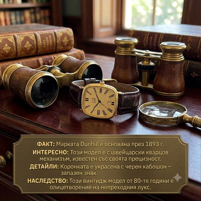 Винтидж Класика от 80-те: Мъжки Кварцов Часовник Dunhill Swiss Made