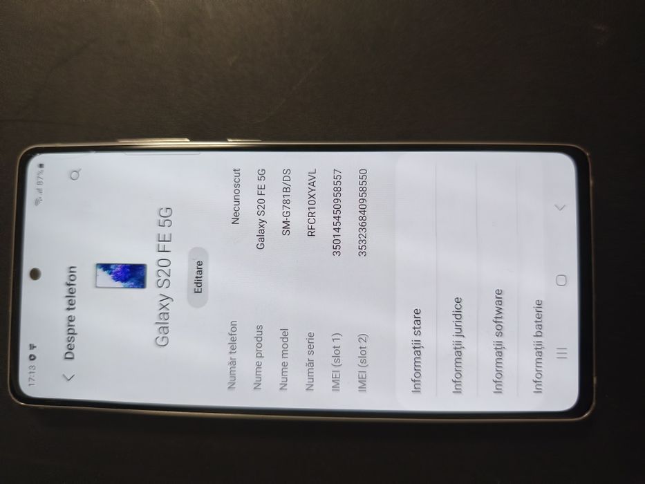 Samsung s20fe 5G 256 Gb Ram 8Gb