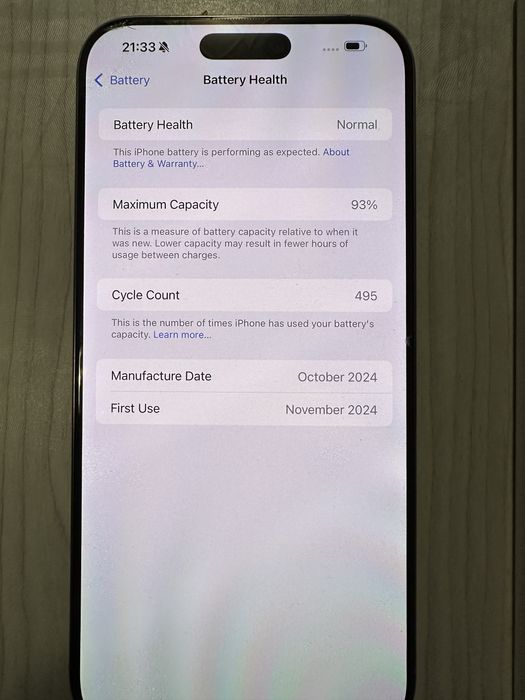 Iphone 16 pro max 512 gb desert titanium 93% sanatatea bateriei