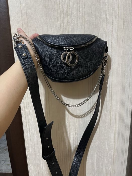 Кожаный клатч черный