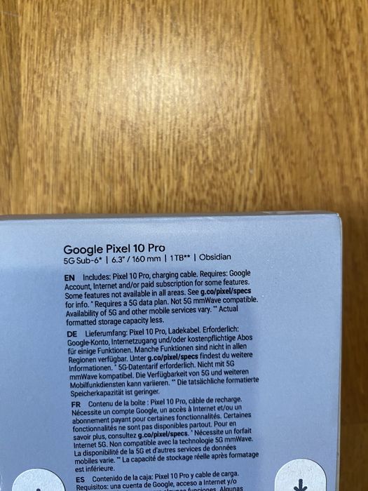 Telefon mobil Google Pixel 10 Pro, 1TB, 16GB RAM, 5G, Obsidian. Nou Sigilat