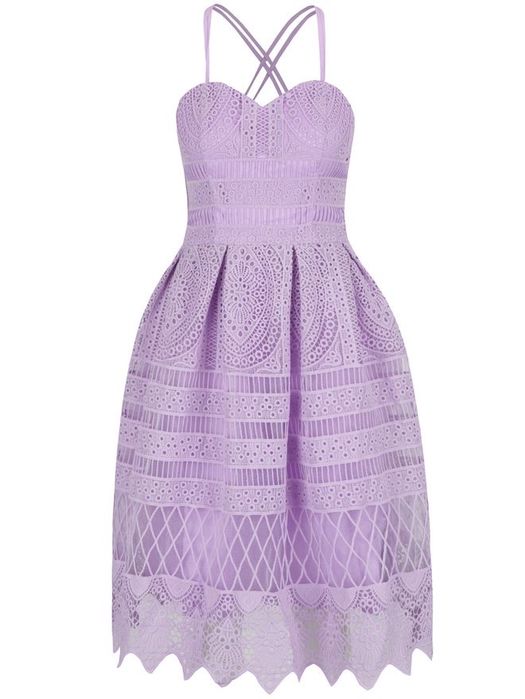 Rochie Chi Chi London Violet din dantela spartă