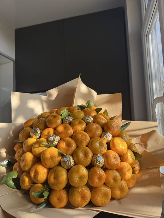 Букет из свежих мандаринов