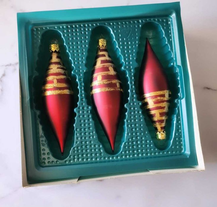 Винтидж коледни стъклени играчки