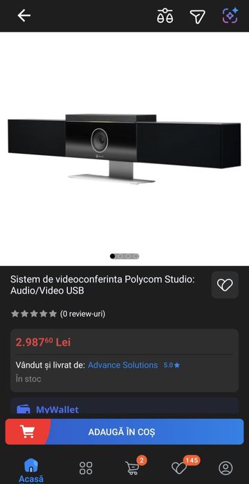 Sistem de videoconferinta Polycom Studio: Audio/Video USB