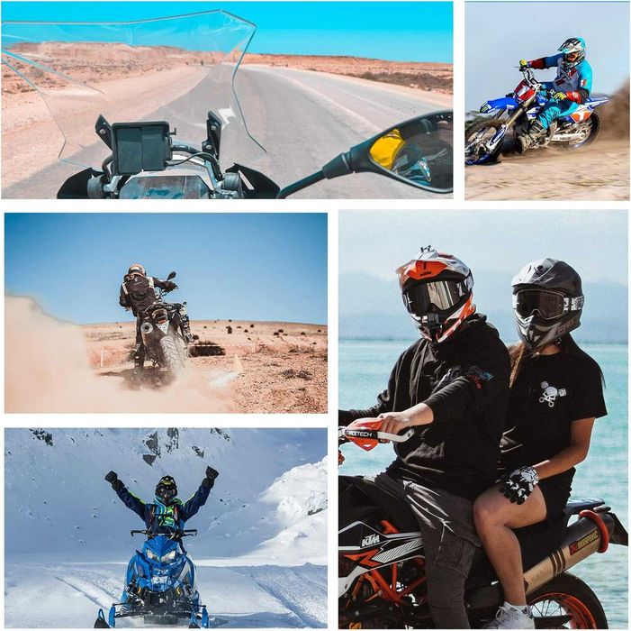 Стойка за мотоциклетна каска TELESIN с извита брадичка за GoPro Hero