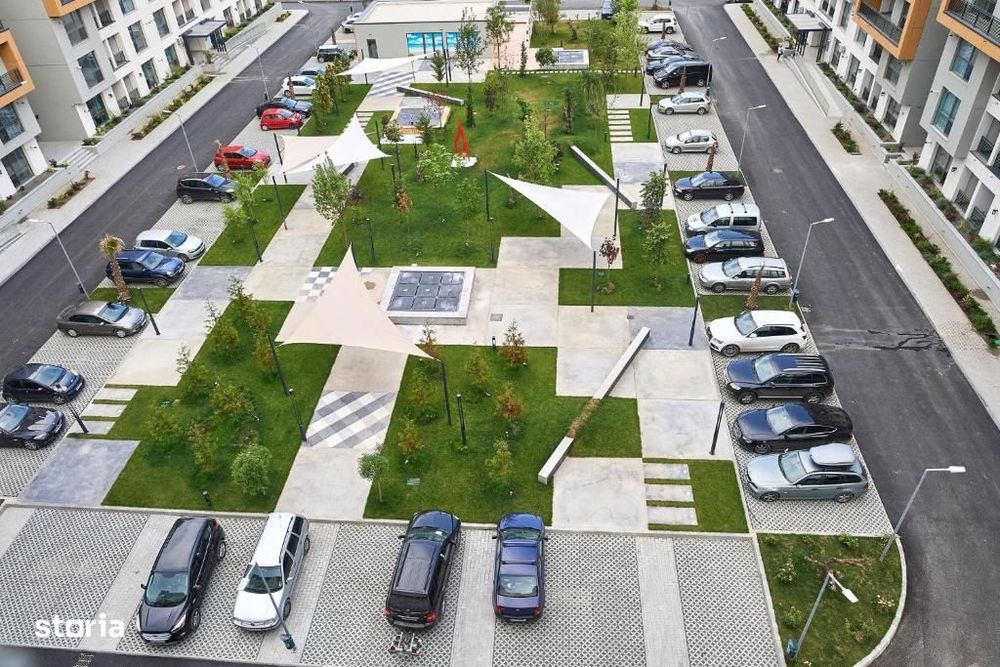 Apartament intr-un complex cu gradina privata si fantani decorative, l