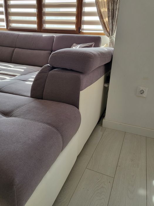 Немски Ъглов сив диван Cotta с ракла и функция сън