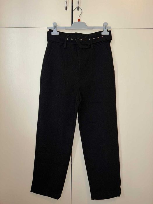 Pantaloni Zara cropped cu curea noi, fara eticheta