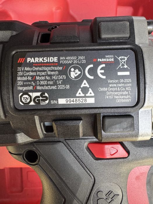 Impact parkside 226 Nm, 20 V