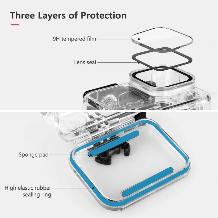 Set accesorii GoPro 9, 10, 11, 12, 13 carcasa subacvatica husa folie