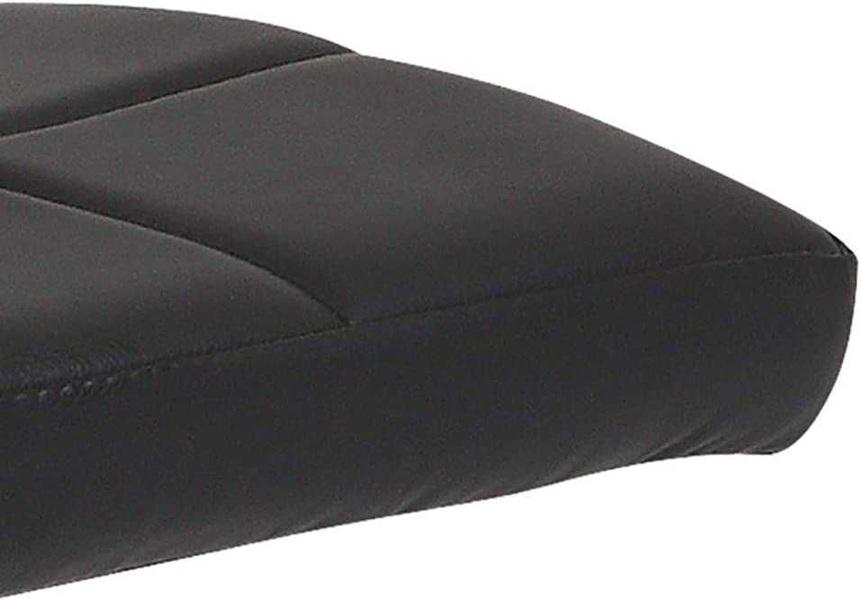 Офис стол Стол за бюро с газов механизъм, черна кожа и хромирана рамка