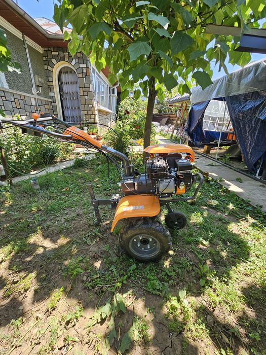 Motocultor O'Mac MC 8000S (8 CP, Loncin) + Remorcă cu scaun și Freze - Pachet Complet
