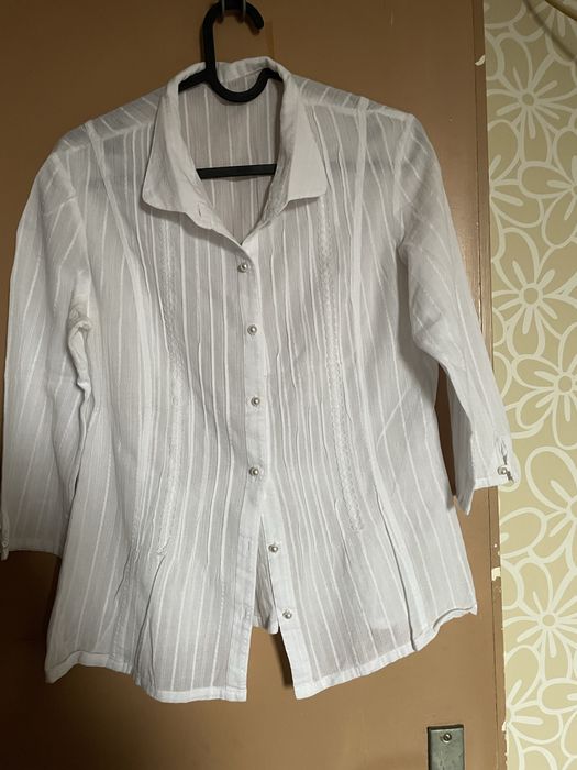 Дамска  риза бяла , памук