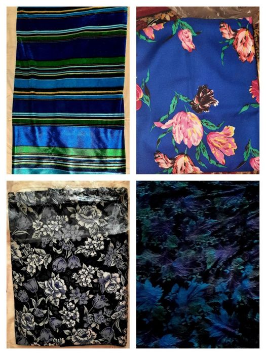 Отрез тканей темных оттенков 4 расцветка