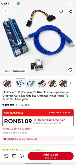 Mini Pcie To Pci Express 16x Riser For Laptop Externa Graphics Card Ex