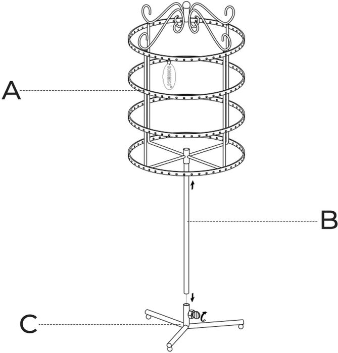 Suport/stativ rotativ, circular pentru bijuterii