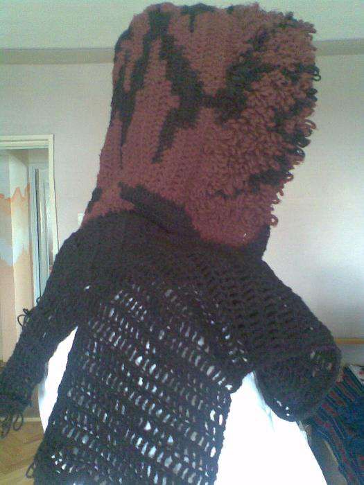 fular cu gluga croșetată manual nou