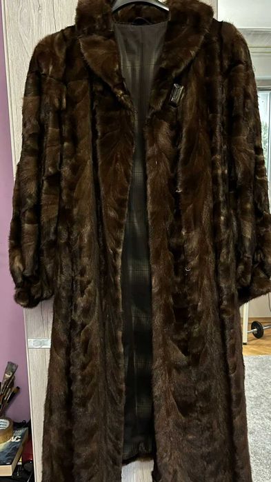 Палто норка визон кафяв