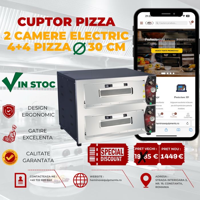 Cuptor Pizza Electric 1 Camera Sau 2 Camere 220V - 380 V In Stoc
