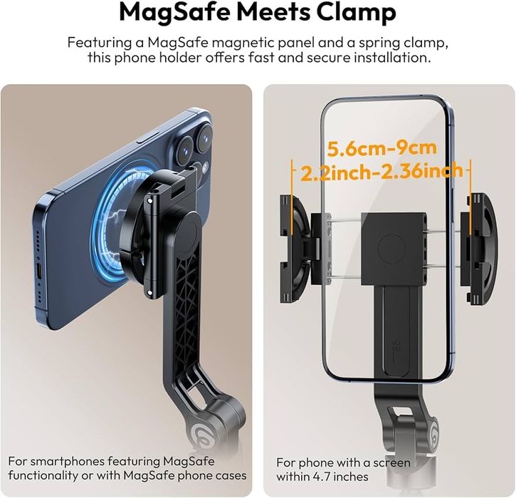 Ulanzi TT 88 magnit shtativ i selfie palka. Rangi Oq Qora