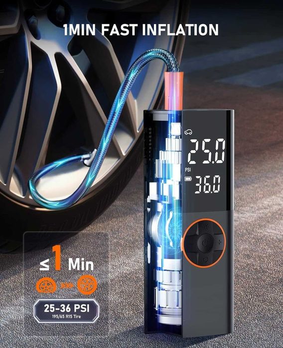 SUAVO Преносима въздушна, електрическа помпа за гуми