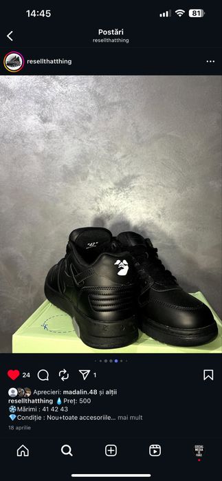 Adidasi negri piele 44