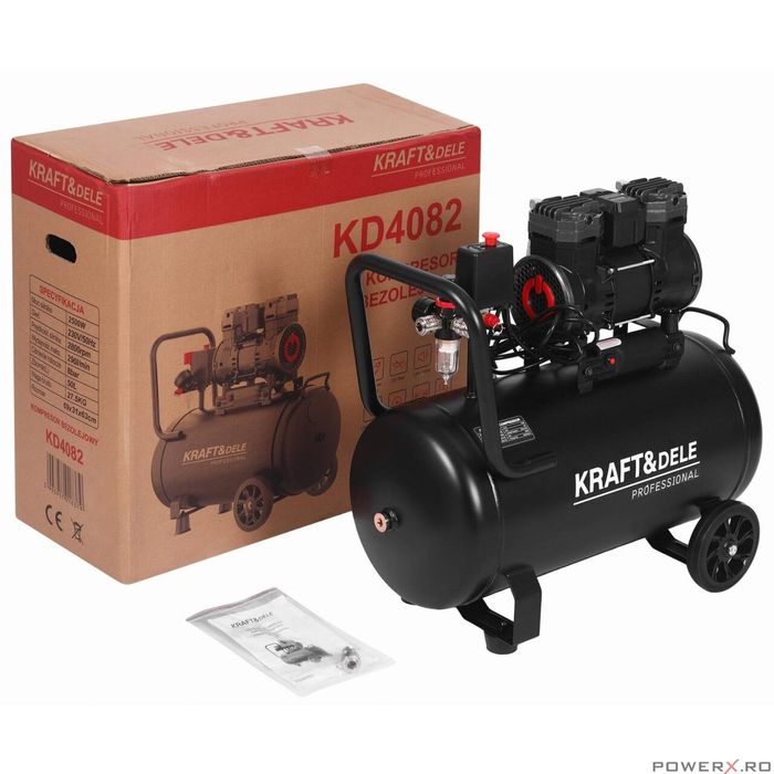 Compresor de aer 50 litri, 290 l/min, 2500W, Kraft