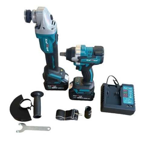 Комплект от акумулаторен ъглошлайф и комбиниран гайковерт 36V 8Ah