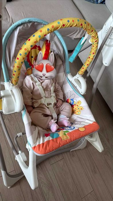 Бебешка люлка 3 в 1 Fisher Price - Музикална