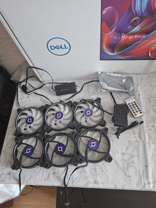 se vinde set de 6 ventilatoare+2controlere+telecomanda cu argb si pwm