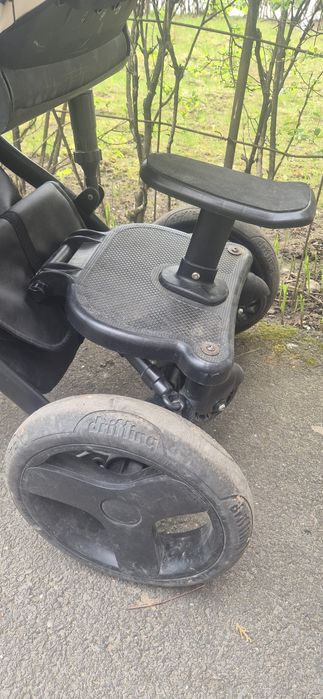 Scaun adaptor pentru al doilea copil, pentru carucior, platforma buggy board cu 2 roti si scaun demontabil