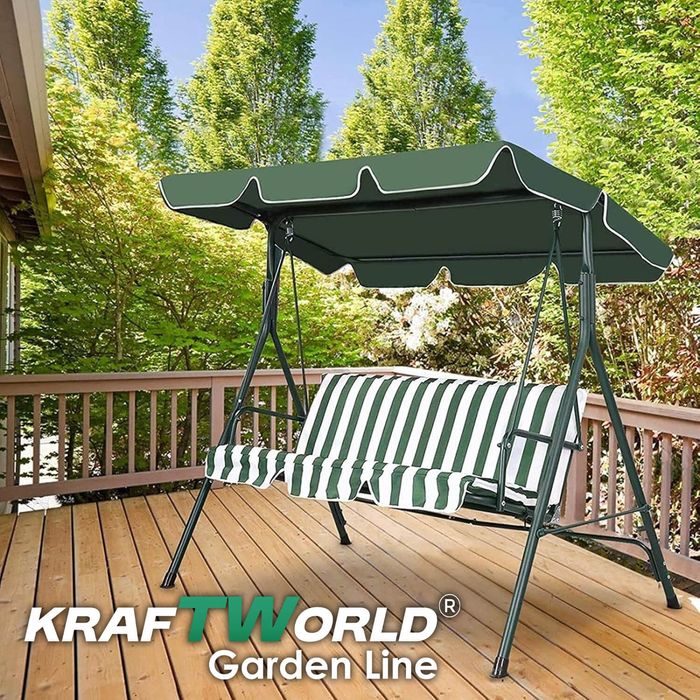 Триместна градинска люлка Тоскана KraftWorld в зелено