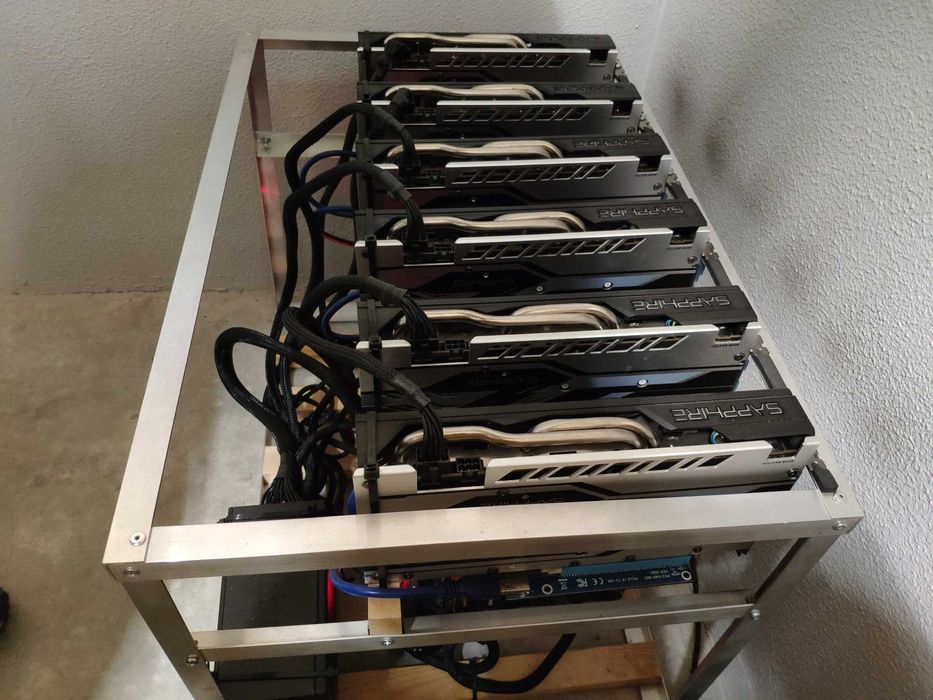 Майнинг риг копач 6 Sapphire RX580 nitro+ 8GB Сапфир нитро+