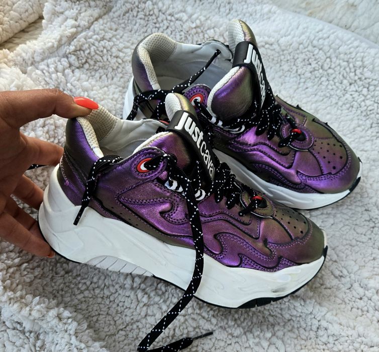 Just Cavalli  оригинални дамски сникърси естествена кожахамелеон 37/38