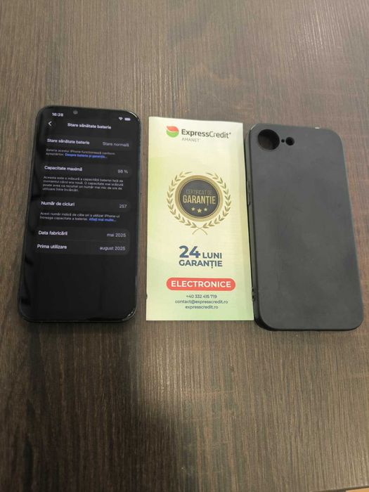 iPhone 16e 128Gb 98% sanatate baterie (AG24 Harlau B.45905) - Garantie 2 ani!