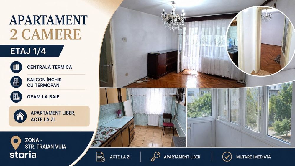 Apartament 2 camere – Traian Vuia | Etaj 1| 67.000 €