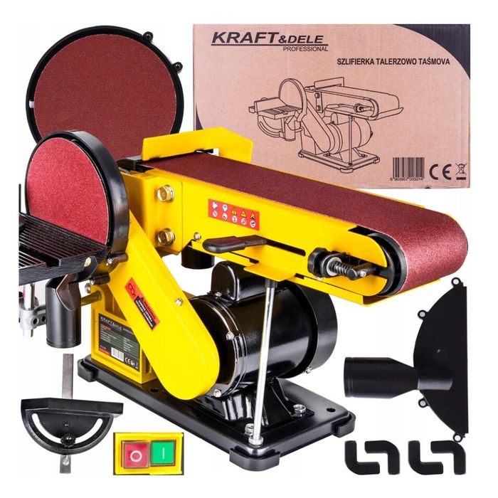 Polizor cu banda si disc, putere 650 W, disc 150 mm, Kraft