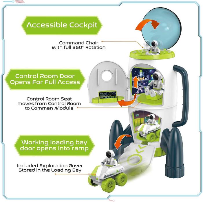 Комплект космическа ракета Science Kidz - Космически играчки за деца на възраст 3, 4, 5 години