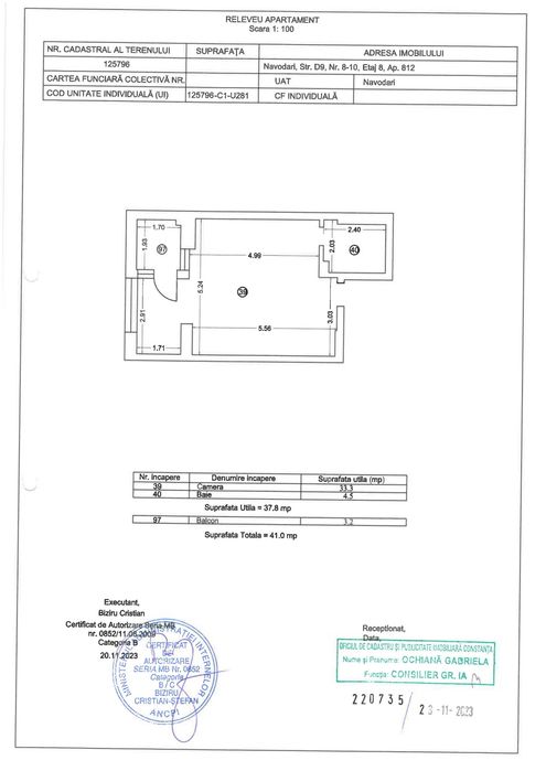 Studio spațios 41 mp, vedere mare, etaj 8, Mamaia Nord