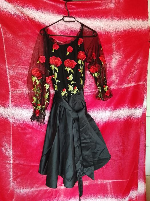 Rochie casmir mineci dantela brodata
