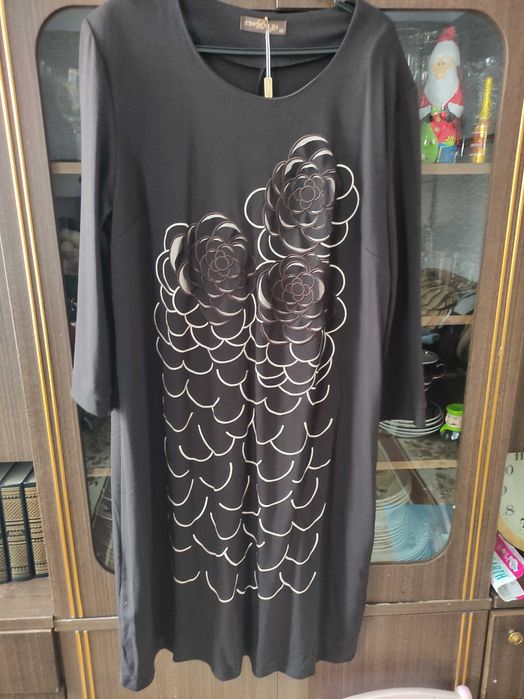 Платье с длинным рукавом, размер 60