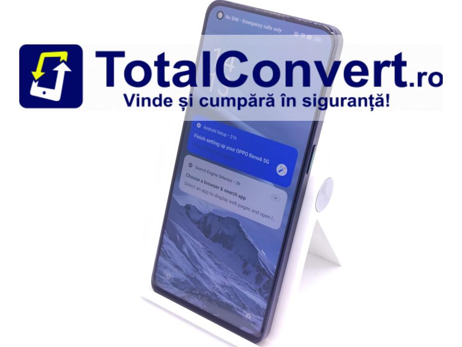 Oppo Reno6 5G 128GB Stellar Black 8GB Dual, Garantie 24 luni | #D91046