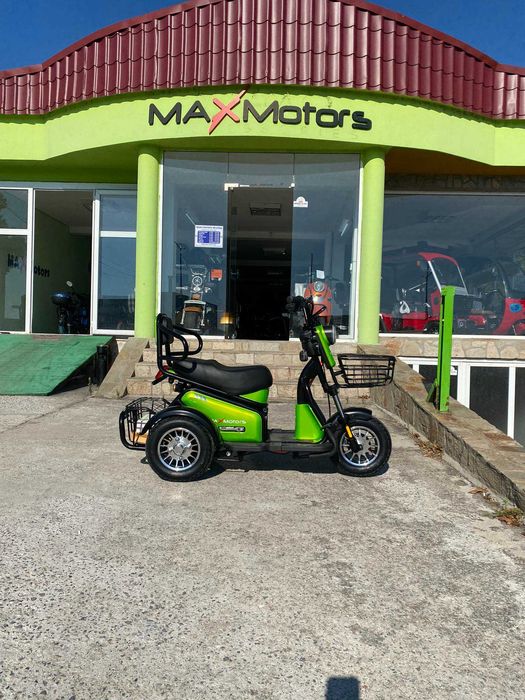 MaXmotors Двуместна електрическа триколка Pudding 1800W-48V-20Ah-GREEN