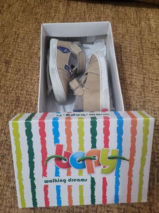 Papuci de piele naturala bebe Bopy nr.20