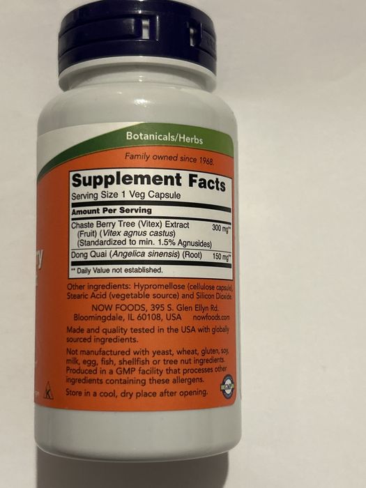 Supliment pentru femei, pentru echilibru hormonal, Vitex, Now Foods