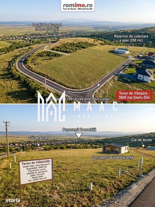 Teren extravilan agricol 3.800 mp | Bungard | 3 căi de acces