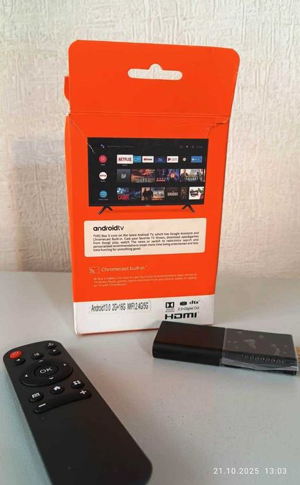 Приставка для телевизора память 8/64,1000 каналов TV Stick Android TV