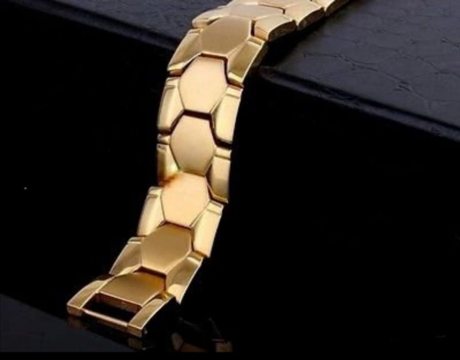 Невероятна масивна златиста магнитна гривна Меркатор с германий 50 лв.