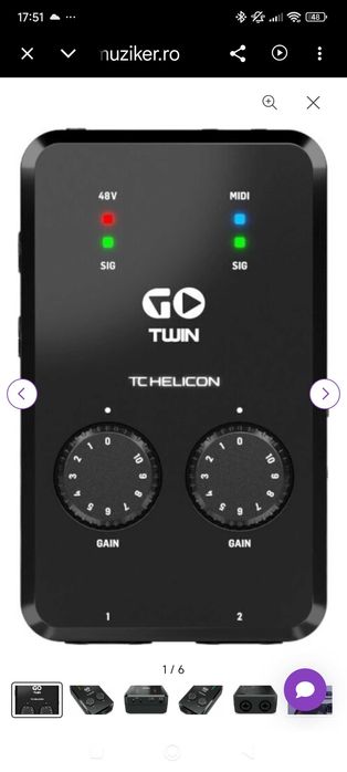 TC Helicon Go Twin Interfață audio iOS și Android
